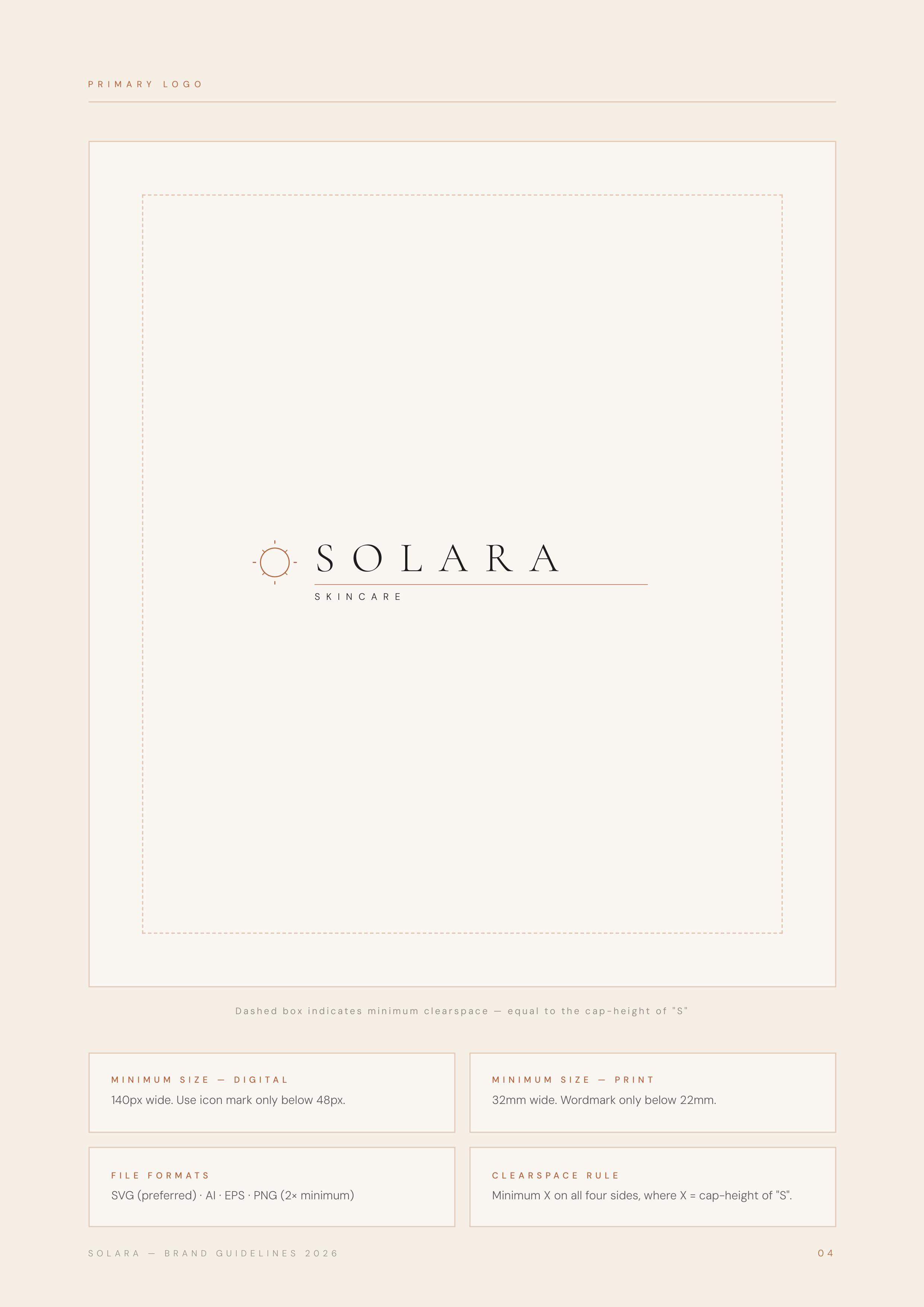 Solara Skincare Brand Guidelines Cover
